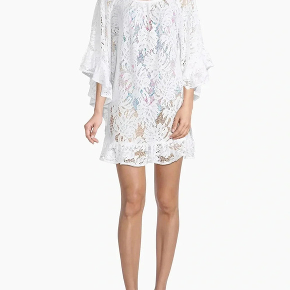 Lilly Pulitzer Atley Ruffle Resort White Swim Cover Up size XXS/XS - Picture 3 of 13